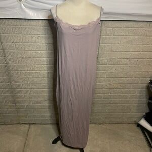 Skims Fits Everybody Lace Long Slip Dress in Zinc‎ 4XL